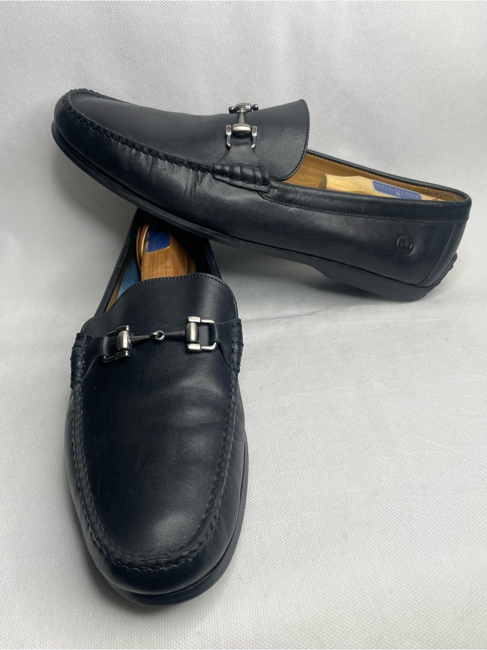 Peter Millar Leather Horsebit Slip On Shoes Mens 12 1/2 W Black Driving Loafers